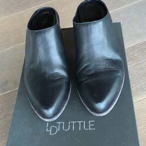LD Tuttle Black Leather Mules, size 38